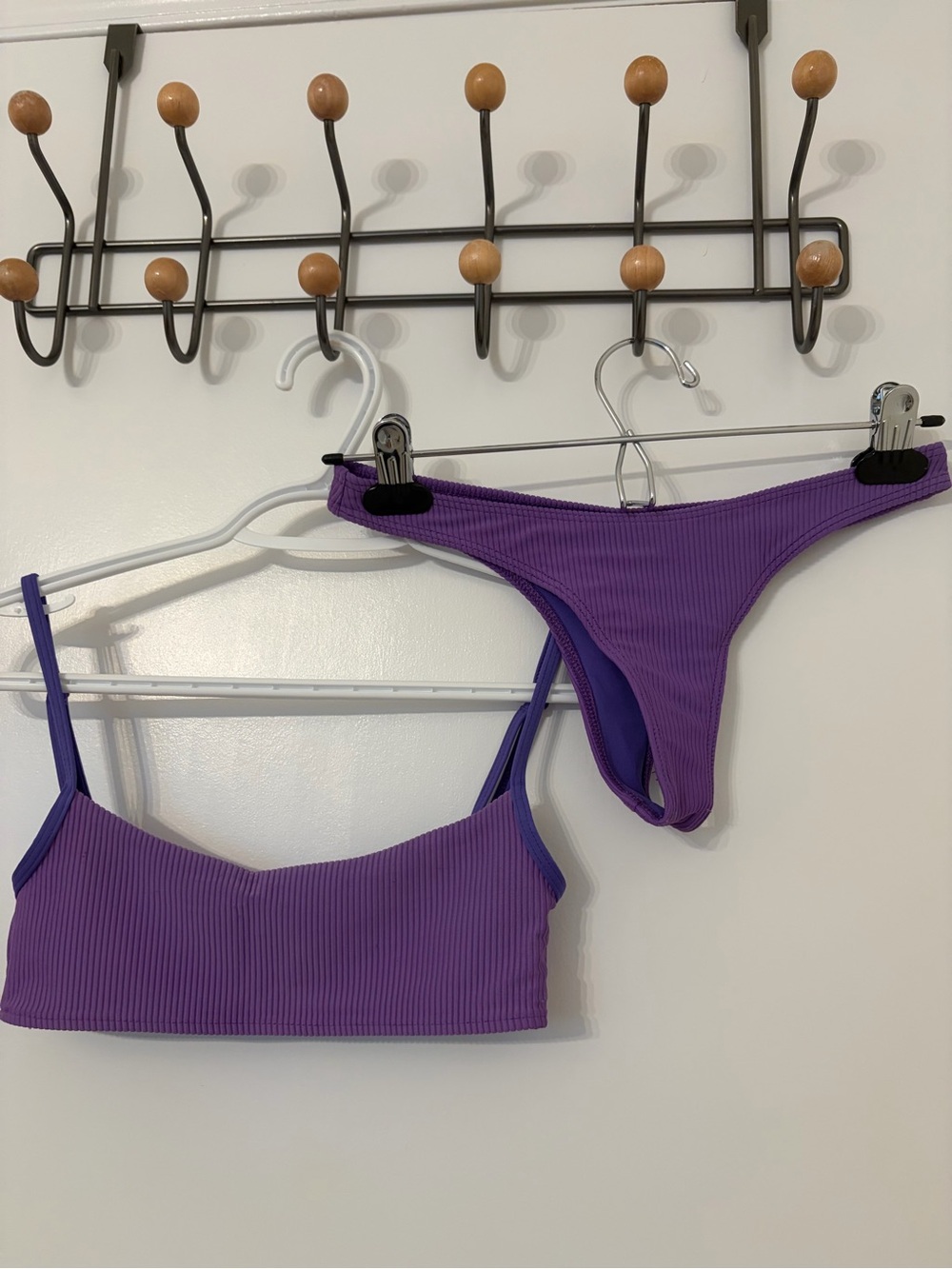 Frankie's Bikinis Vibrant Purple Ribbed Swim Set